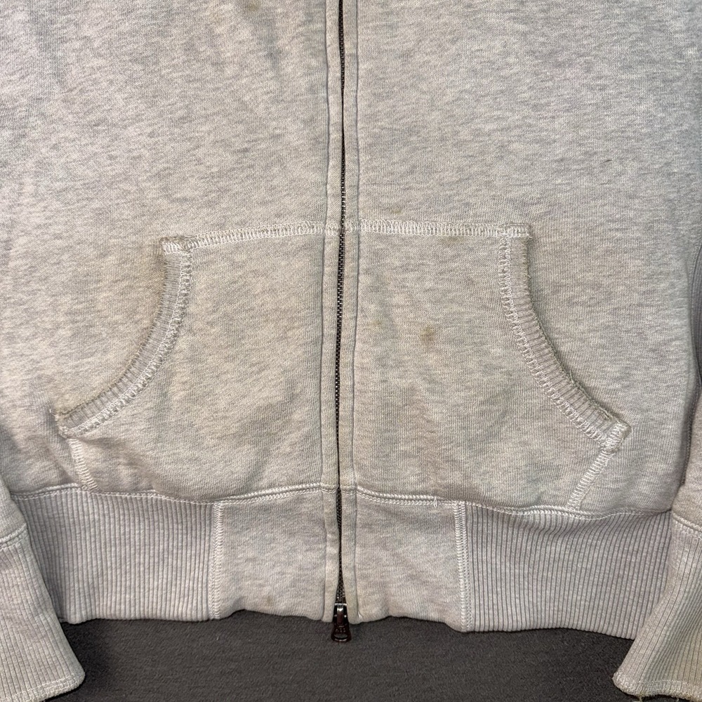 Hollister Faux Fur Lined Hooded Jacket Womens XL Gray Zip Up California Logo - Picture 4 of 13